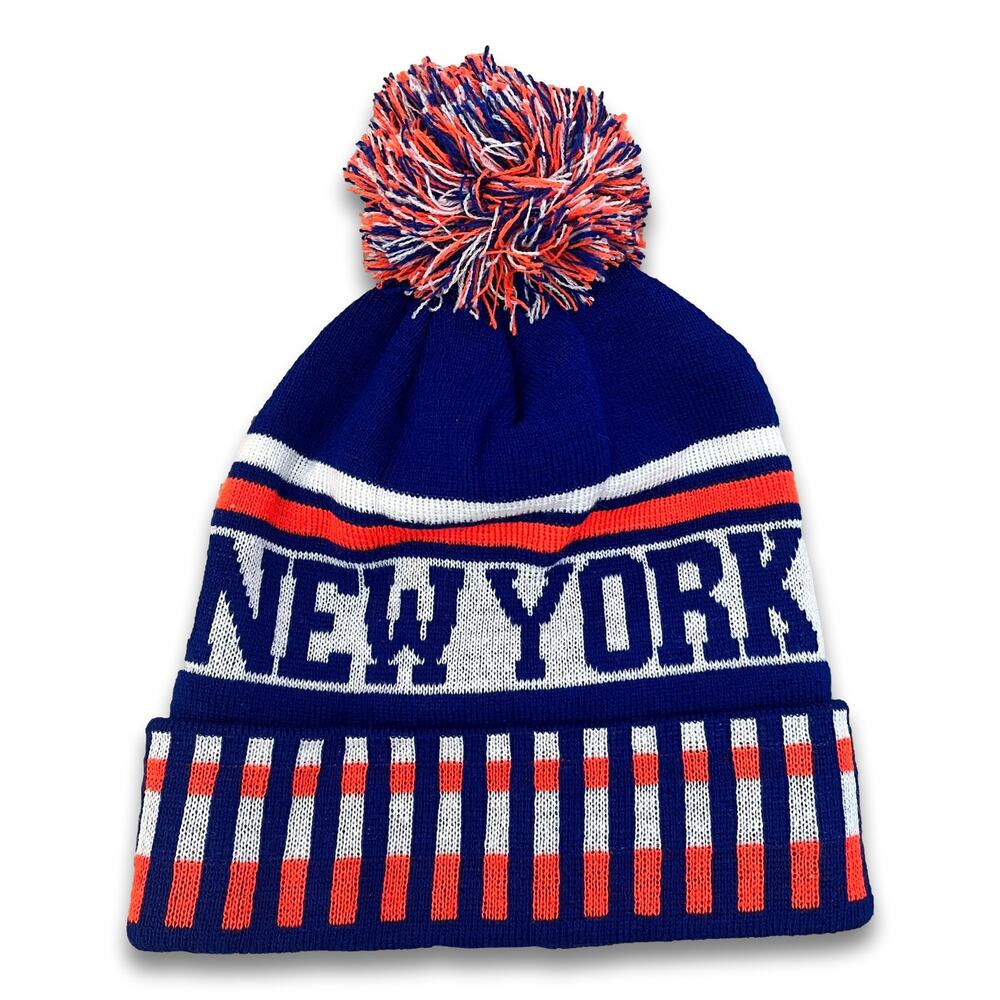 New York POM Beanie Thick Warm Winter Ski Cap Snowboard Hat